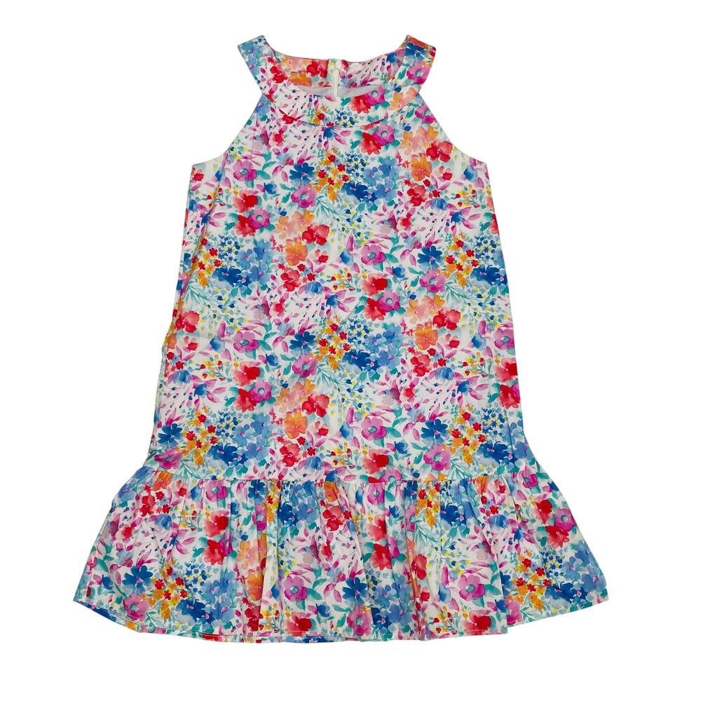 NWT Florence Eiseman Size 12 Floral Dress with Shirred Skirt